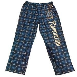 HARRY POTTER Men's Crest Plaid Lounge Pajama Pants RAVENCLAW HOUSE Blue Size L